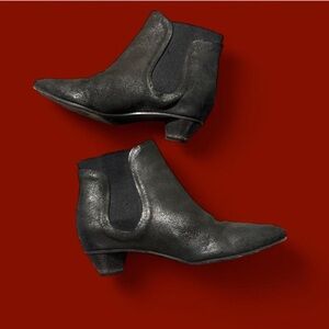 Roberto Del Carlo Metallic suede Black Ankle Boots